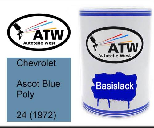 Chevrolet, Ascot Blue Poly, 24 (1972): 500ml Lackdose, von ATW Autoteile West.